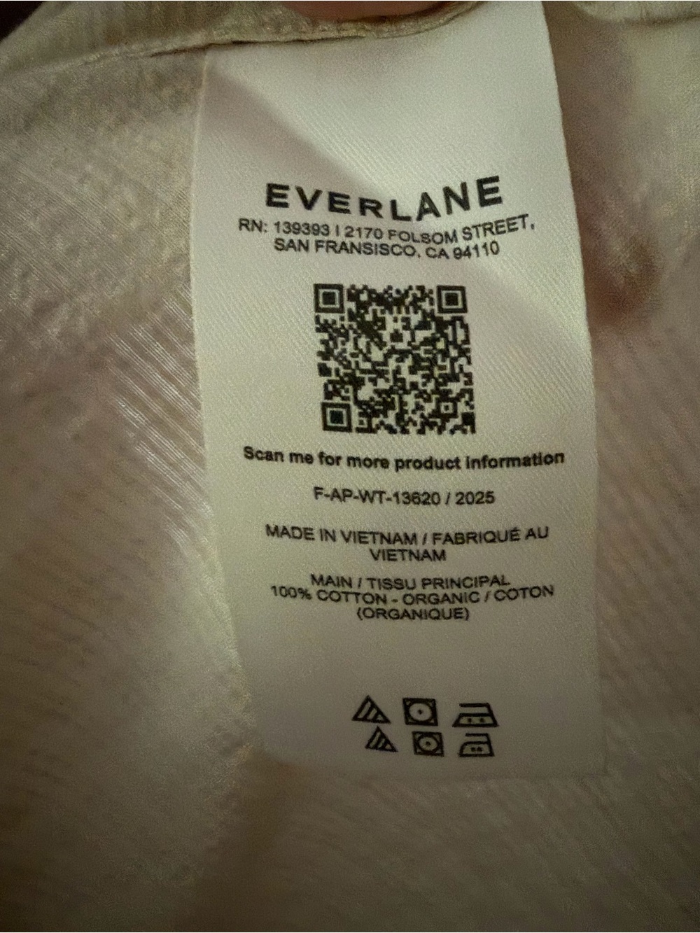 Everlane Cream Short-Sleeve Tie-Neck Blouse - Picture 4 of 4